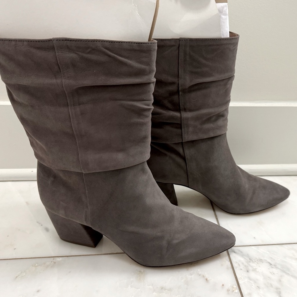 Botkier Skylar Slouch Grey Suede Boots - NWT